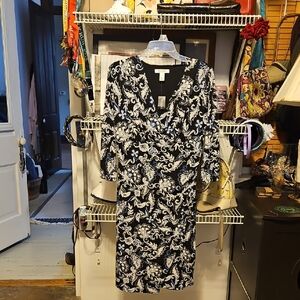 White House Black Market Black and White Floral Dress
